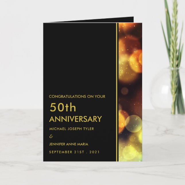 Carte Lumières Twilight Bokeh, Anniversaire (Devant)