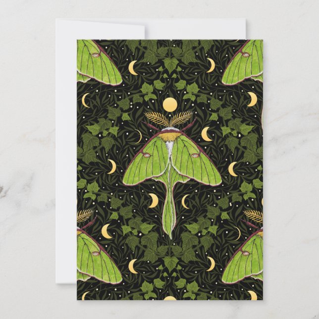 Carte Luna moth, phases de lune et damas de lierre 2 (Devant)