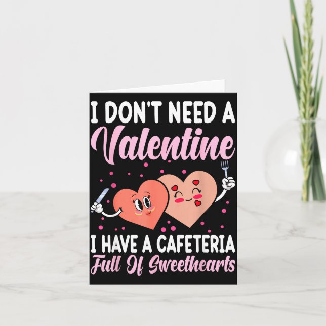 Carte Lunch Lady Gift Co. Funny Valentine's Day - Black  (Devant)