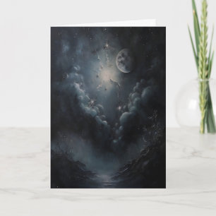Carte Lune céleste et ciel Art mural céleste vintage