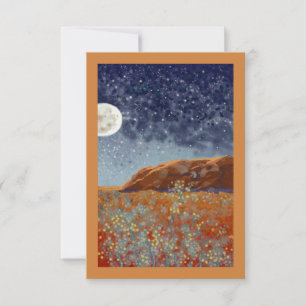 Carte Lune de l'Outback et fleurs sauvages