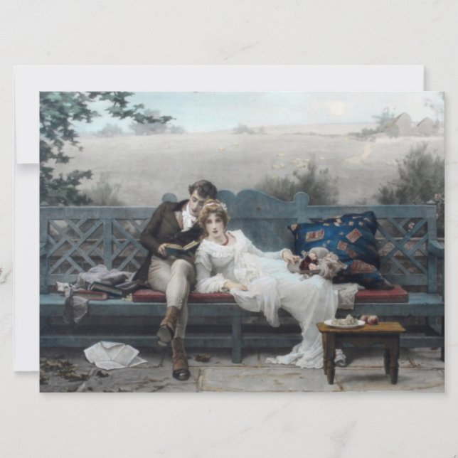 Carte Lune de miel (mari et femme sur un banc) (Devant)