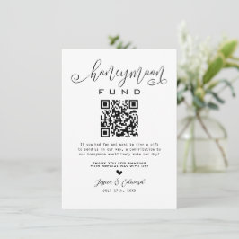 Carte Lune de miel Qr Code Black Chic Modern Minimal