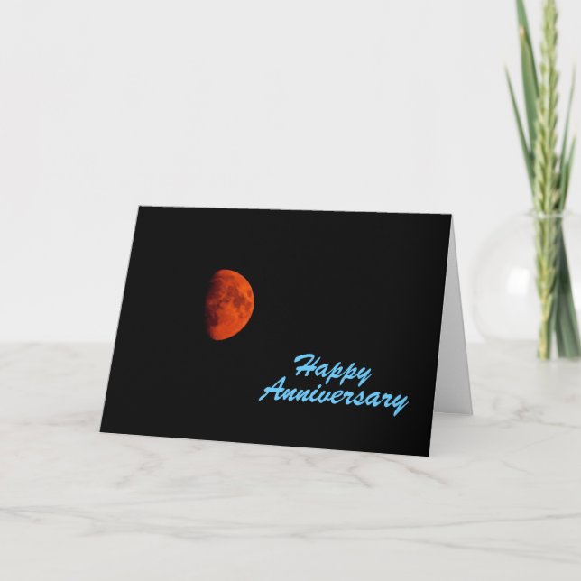 Carte Lune de récolte orange, Anniversaire (Devant)