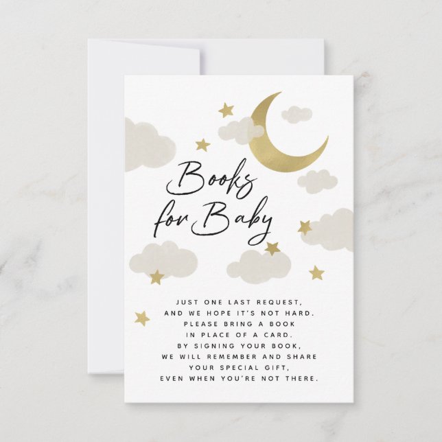 Carte Lune et étoiles Livres Baby showers pour bébé (Devant)