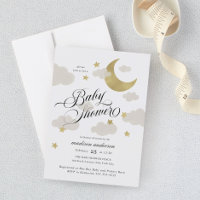 Lune, étoiles et nuages Baby shower de script soph