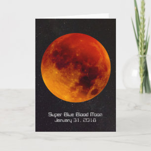 Carte Lune superbe 2018 de sang bleu