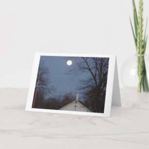 Carte Lune sur le clocher de l'église