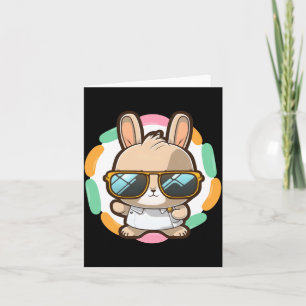 Carte Lunettes de lapin cool t shirt de Pâques dessin an