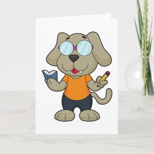 Carte Lunettes De Livre De Fou De Chien (Devant)