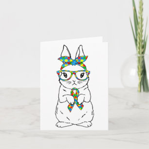 Carte Lunettes de sensibilisation à l'autisme de lapin m