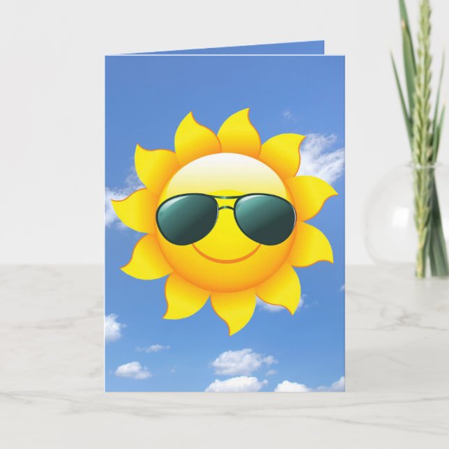 Carte lunettes de soleil sur le soleil avec le ciel (Devant)