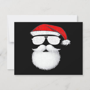 Carte Lunettes de soleil visage de Père Noël avec chapea