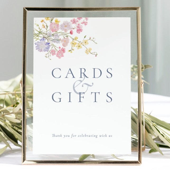 Carte Lush Dusty Blue Script Wedding Tabletop Sign  (Lush Dusty Blue Script Wedding Tabletop Sign)