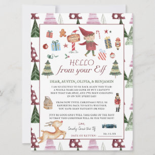 Carte Lutin garçon   Lettre de Noël de l'elfe pour enfan