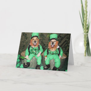 Carte Lutins chanceux de golden retriever
