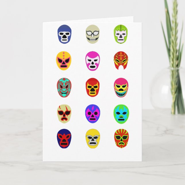 Carte Lutte mexicaine de masque de Lucha Libre (Devant)