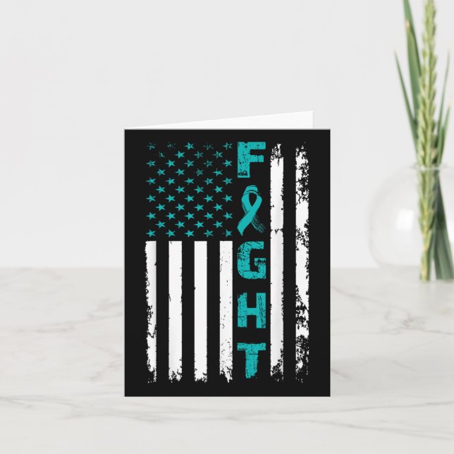 Carte Lutter contre le cancer de l'ovaire American Flag  (Devant)