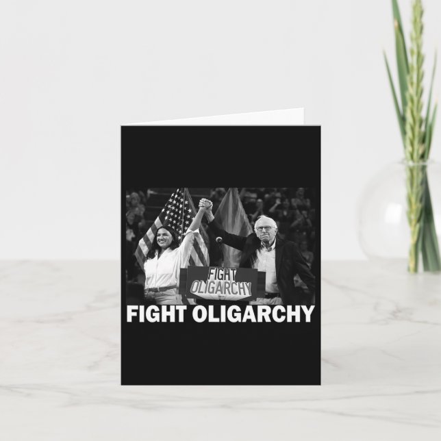 Carte Lutter Contre L'Oligarchie Bernie Sanders Et Aoc N (Devant)
