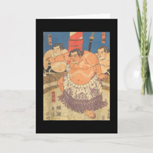 Carte Lutteur Sumo Art Vintage J'adore le Sumo Japonais