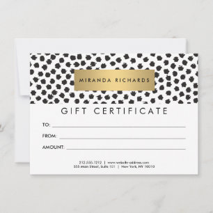 Carte Luxe Black Confetti Dots II Certificat cadeau