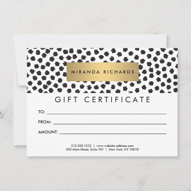 Carte Luxe Black Confetti Dots II Certificat cadeau (Devant)