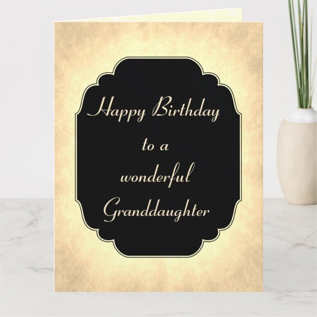 Carte Luxueux moderne chic Anniversaire Petite-fille (Devant)