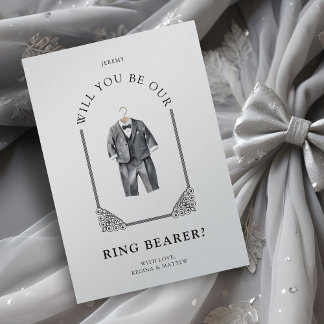 Carte Luxurious Ring Bearer Black Suit Ornate Dome