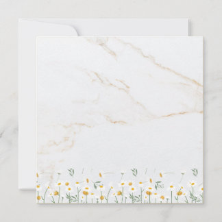Carte Luxury Daisy Gold Frame Marble Blank Card