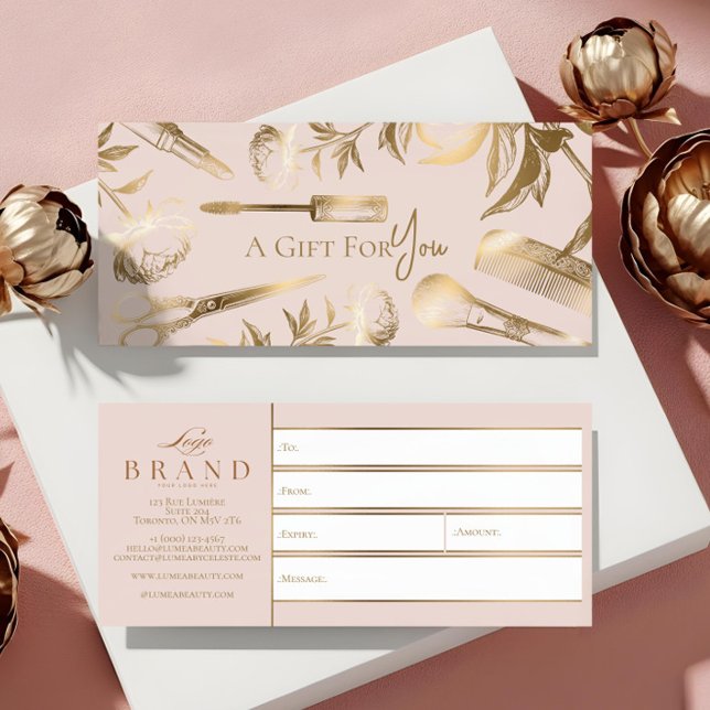 Carte Luxury Gold Beauty Studio Gift Certificate for You (Luxury Gold Beauty Studio Gift Certificate for You)