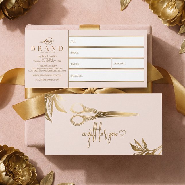 Carte Luxury Gold Hair Studio Gift Certificate Gift Card (Luxury Gold Hair Studio Gift Certificate Gift Card)
