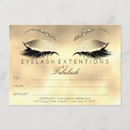 Carte Luxury Lashes Extension Maquillage Certificat Cade