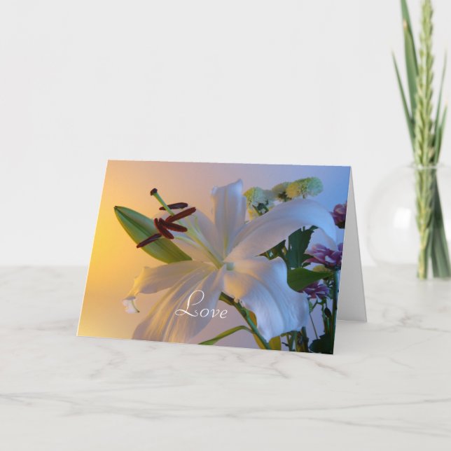 Carte Lys blanc, fleur. (Devant)