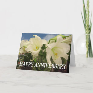 Carte lys blancs d'anniversaire