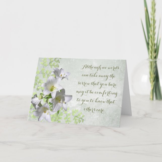 Carte Lys blancs, Sachez que d'autres se soucient de la  (Devant)