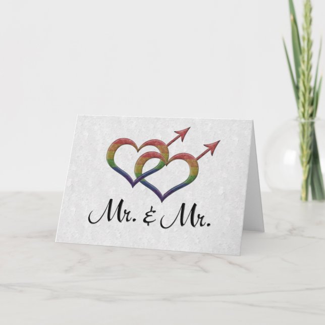 Carte M. et M. Gay pride Interconnectent les symboles de (Devant)