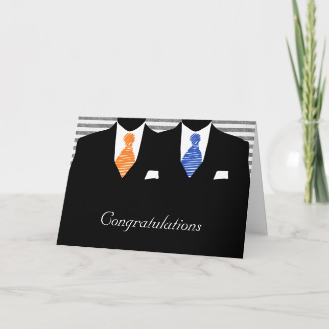 Carte M. et M. Two Grooms Mariage Félicitations (Devant)