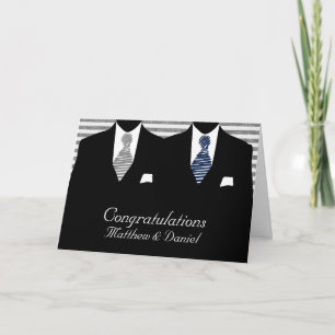 Carte M. et M. Two Grooms Mariage Félicitations