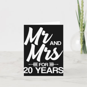 Carte M. Et Mme Pour 20 ans 20e anniversaire Mariage