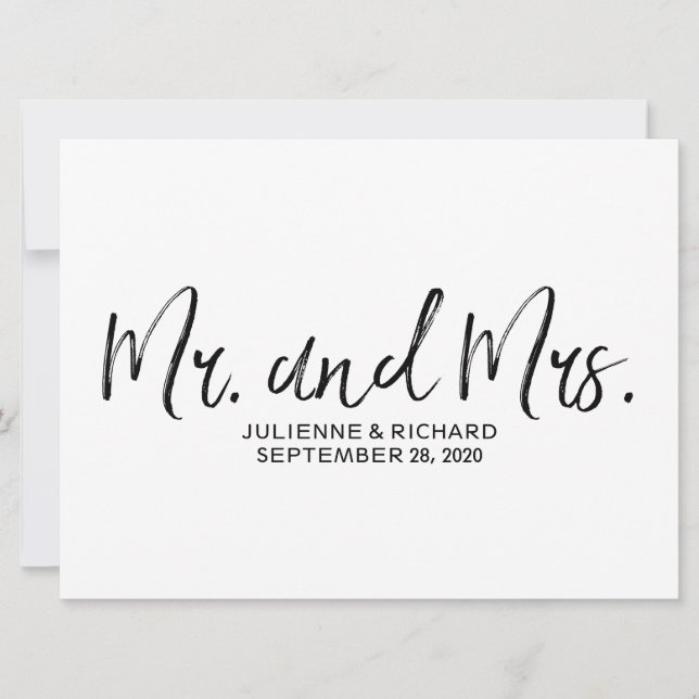 Carte "M. et Mme." SIGNE MARIAGE | Stylish Lettré (Devant)