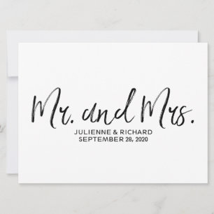 Carte "M. et Mme." SIGNE MARIAGE Stylish Lettré