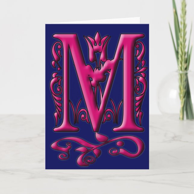 Carte M Fuschia Marine Monogram (Devant)