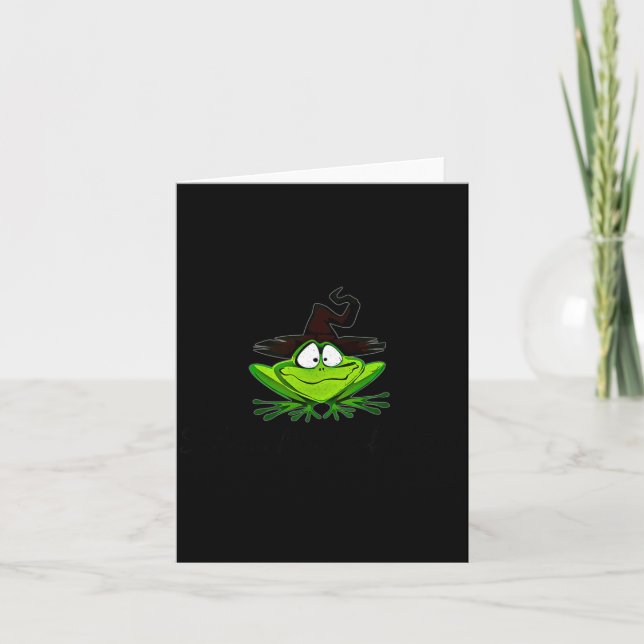 Carte M Machusetts Whimsy Frog Witches Hat Halloween Wit (Devant)