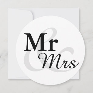 Carte M&Mme Simple Elegant Mariage de typographie