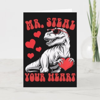 Carte M. volez votre cœur T-rex dinosaure Saint Valentin