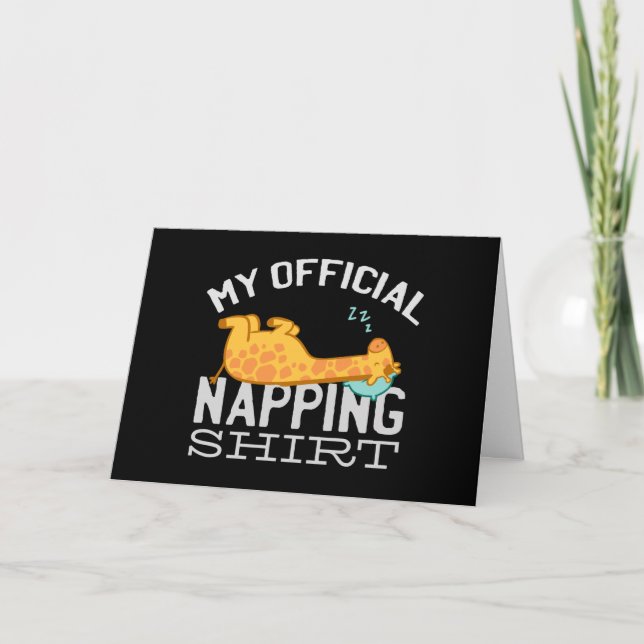 Carte Ma chemise de sieste officielle - Giraffe endormie (Devant)