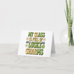 Carte Ma classe est pleine de chance enseignant de la Sa