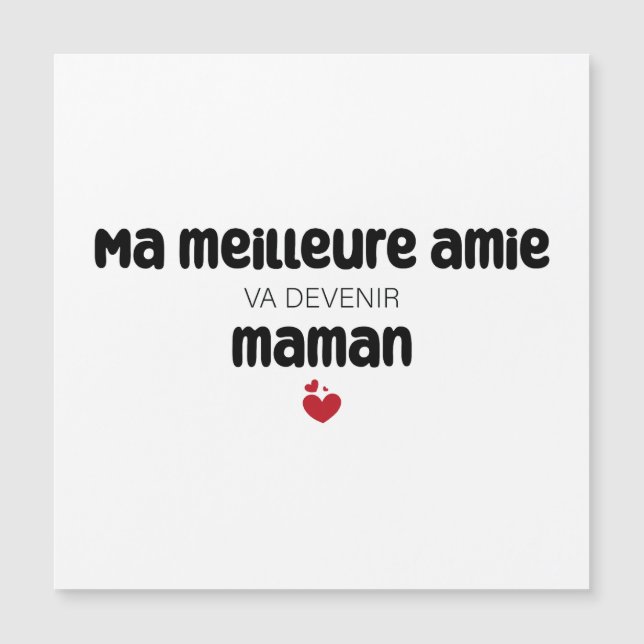 Carte "Ma meilleure amie va devenir maman" (Devant)