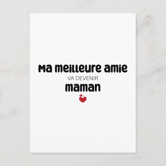 Carte "Ma meilleure amie va devenir maman" Postkarte (Vorderseite)