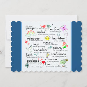 Carte Ma Prière Pour Vous   Bleu classique